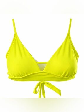 No Boundaries Neon Yellow Triangle Tie-Back Swim Top | SIZE MEDIUM